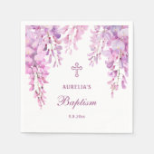 Roze Wisteria Doop Servet (Voorkant)