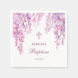 Roze Wisteria Doop Servet