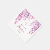 Roze Wisteria Doop Servet (Hoek)