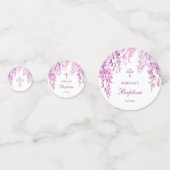 Roze Wisteria Doop Tafel Confetti (Achterkanten)