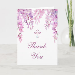 Roze Wisteria Heilige Kruis Religieuze Dank Je Kaart