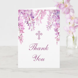 Roze Wisteria Heilige Kruis Religieuze Dank Je Kaart