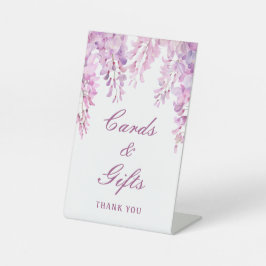 Roze Wisteria Kaarten & Cadeaus Reclamebord Met Voetstuk