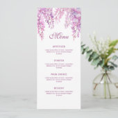 Roze Wisteria Klassiek Menu (Staand voorkant)