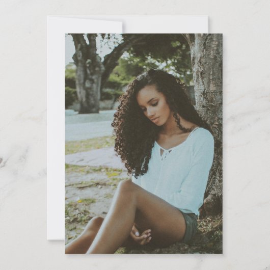 Roze Wit 2024 Modern Arch Foto Afstuderen Aankondiging (Achterkant)