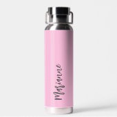 Roze wit aangepaste naam script waterfles (Achterkant)