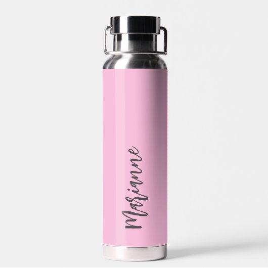 Roze wit aangepaste naam script waterfles (Achterkant)