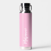 Roze wit aangepaste naam script waterfles (Voorkant)