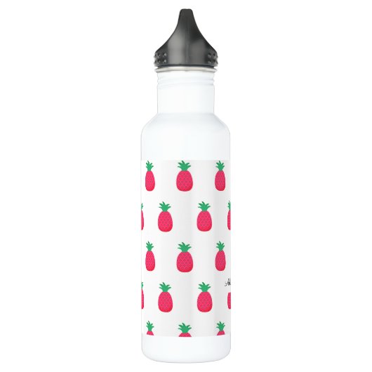 Roze Wit Ananas Patroon Chique Waterfles (Links)