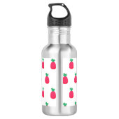 Roze Wit Ananas Patroon Chique Waterfles (Achterkant)