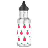 Roze Wit Ananas Patroon Chique Waterfles (Links)