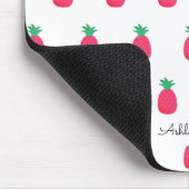 Roze Wit Ananas Patroon Muismat (Hoek)