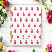 Roze Wit Ananas Patroon Schattige Planner