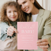 Roze Wit Baby Meisje Douche Kaart