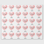 Roze Wit Baby shower Ballonhart Cadeaupapier (Vlak)