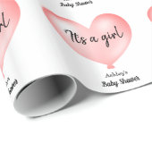 Roze Wit Baby shower Ballonhart Cadeaupapier (Rol Hoek)