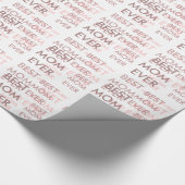 Roze Wit Beste Mama Ooit Moederdag Cadeaupapier (Hoek)