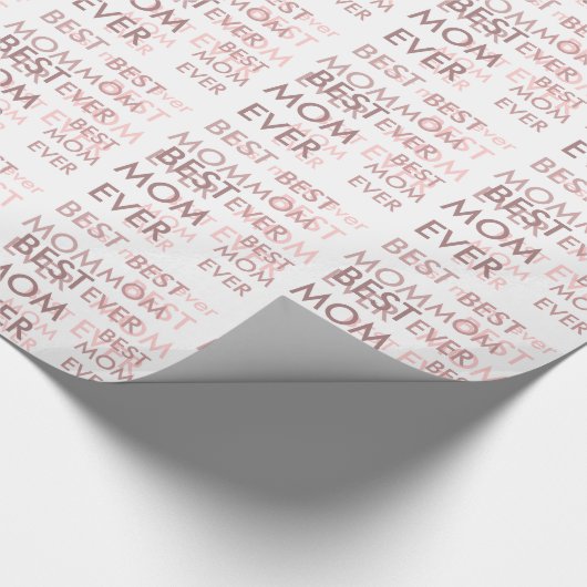 Roze Wit Beste Mama Ooit Moederdag Cadeaupapier (Hoek)