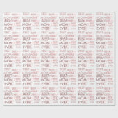 Roze Wit Beste Mama Ooit Moederdag Cadeaupapier (Vlak)