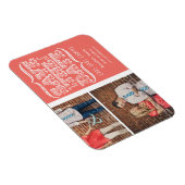 Roze & Wit Bewaar de datum Fotomagneet Magneet (Rechterzijde)