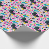 Roze wit blauw helder levendig geschenk wrap busin cadeaupapier (Hoek)