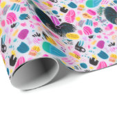 Roze wit blauw helder levendig geschenk wrap busin cadeaupapier (Rol Hoek)