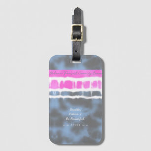 Roze wit & Blauw Tie kleurstof Twist Sway in Stijl Bagagelabel