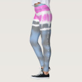 Roze wit & Blauw Tie kleurstof Twist Sway in Stijl Leggings (Links)