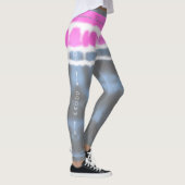 Roze wit & Blauw Tie kleurstof Twist Sway in Stijl Leggings (Rechts)