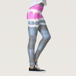 Roze wit & Blauw Tie kleurstof Twist Sway in Stijl Leggings