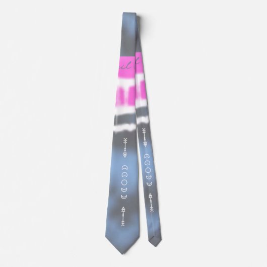 Roze wit & Blauw Tie kleurstof Twist Sway in Stijl Stropdas (Voorkant)
