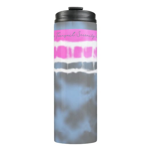 Roze wit & Blauw Tie kleurstof Twist Sway in Stijl Thermosbeker (Voorkant)