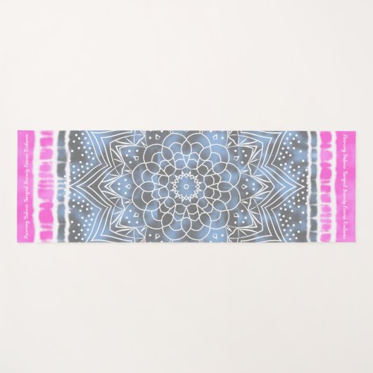 Roze wit & Blauw Tie kleurstof Twist Sway in Stijl Yogamat (Voorkant (horizontaal))