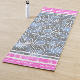 Roze wit & Blauw Tie kleurstof Twist Sway in Stijl Yogamat