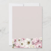 Roze Wit Bloemen Bruiloft Kaart (Achterkant)