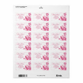 Roze Wit Bloemen Bruiloft Retouradres Label (Full Sheet)