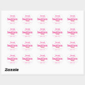 Roze & Wit Bloemen Doop Sticker voor Tiener Meisje (Vel)