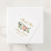 Roze Wit Bloemen Goud Bruiloft Dank u Bedankjes Labels (In situ)