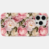  Roze Wit Bloemen Pioenen Designer Tough Case-Mate iPhone Case (Achterkant (horizontaal))