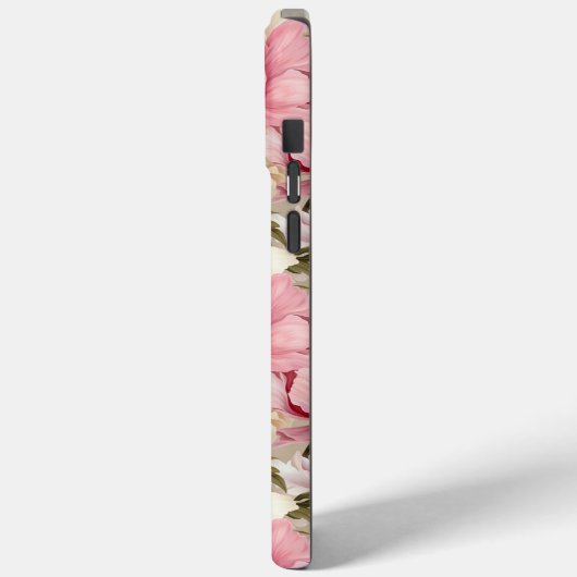  Roze Wit Bloemen Pioenen Designer Tough Case-Mate iPhone Case (Achterkant / Links)