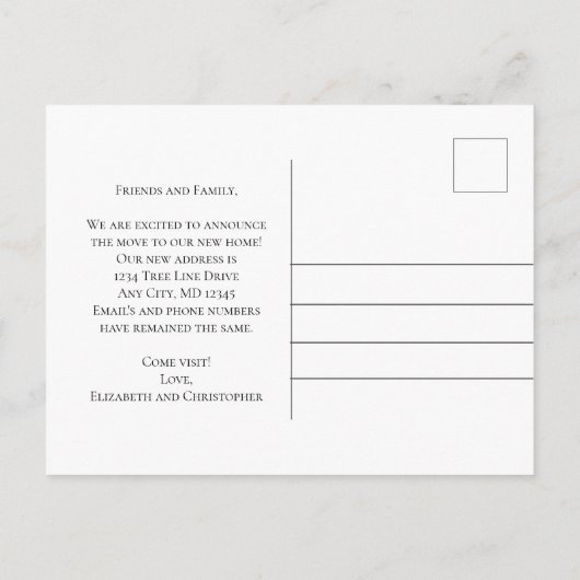 Roze Wit Bloemen Script Bewegen Aankondigingskaart (Achterkant)