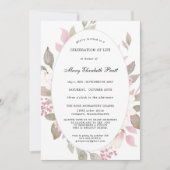 Roze Wit Bloemen Viering van het Leven Kaart (Voorkant)