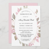 Roze Wit Bloemen Viering van het Leven Kaart (Voorkant / Achterkant)