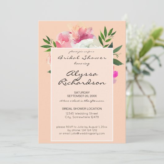 Roze & Wit Bloemen Vrijgezellenfeest - Roze 2B Kaart (Staand voorkant)