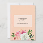 Roze & Wit Bloemen Vrijgezellenfeest - Roze 2C Kaart (Achterkant)