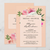 Roze & Wit Bloemen Vrijgezellenfeest - Roze 2C Kaart (Voorkant / Achterkant)