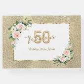 Roze Wit Bloemengoud 50 en Fabulous Verjaardag Gastenboek (Achterkant)