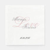 Roze Wit Blush Grijs Liefde Altijd Trouwen Servet (Voorkant)