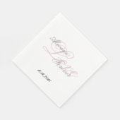 Roze Wit Blush Grijs Liefde Altijd Trouwen Servet (Hoek)