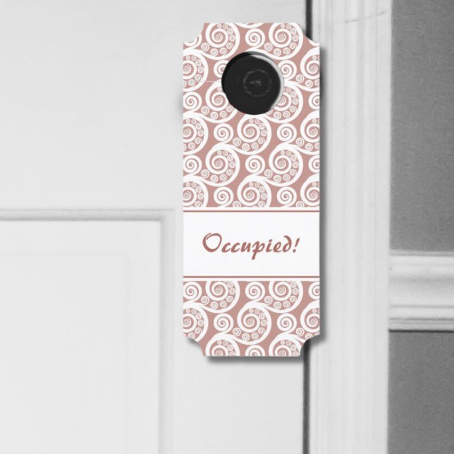  roze & wit botanisch varenblad deurhanger (Vintage Pink & White Botanical Fern Leaf Door Hanger)